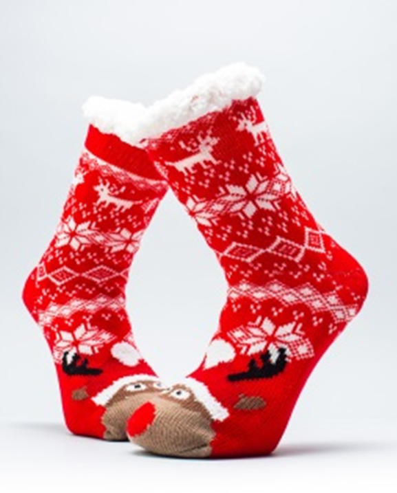 RED REINDEER Christmas Home Socks Red Reindeer - Image 1