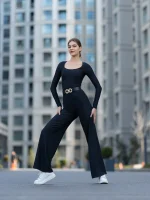 ΖΕΝ Ολόσωμη Μαύρη Φόρμα Καμπάνα Με Μακρύ Μανίκι - Image 3