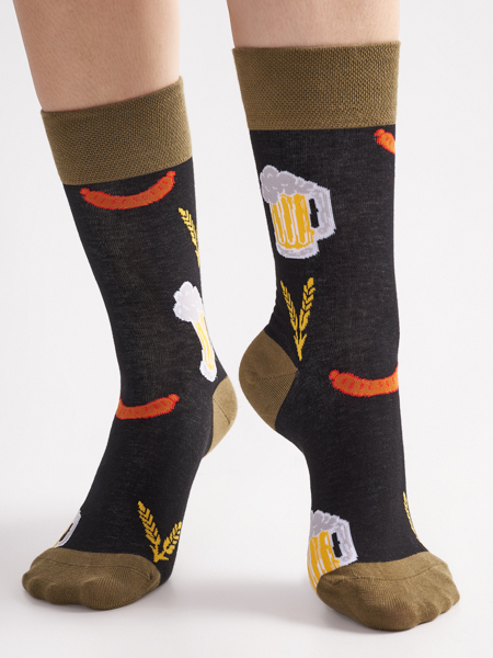 94 Fashion Socks Design Beer And Pretzel - Image 1