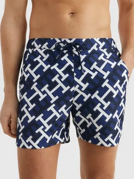 zenundderwear.gr9 Tommy Hilfiger Ανδρικό Μαγιό Με Μονόγραμμα-Μπλέ - Image 1