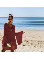 Zen Φόρεμα Παραλίας Πλεκτό Wine - Image 2