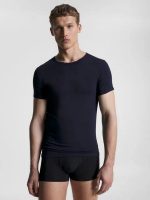 Tommy Hilfiger Premium Essentials Ανδρικές Φανέλες Κοντομάνικες 3Pack-Λευκό-Μαύρο-Μπλέ - Image 4