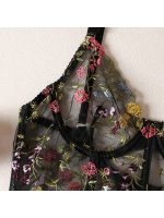 Σετ Εσώρουχα με Μπανέλα Black Floral - Image 3