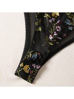 Σετ Εσώρουχα με Μπανέλα Black Floral - Image 2