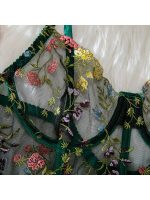 Σετ Εσώρουχα με Μπανέλα Green Floral - Image 2