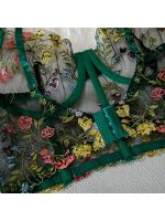 Σετ Εσώρουχα με Μπανέλα Green Floral - Image 3