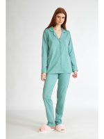 Harmony Χειμερινό Γυναικείο Σετ Πιτζάμας Πουά - Μέντα