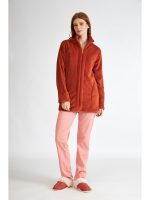 Harmony Γυναικεία Ζακέτα Fleece Με Φερμουάρ Και Γιακά-Κεραμιδί