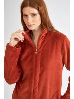 Harmony Γυναικεία Ζακέτα Fleece Με Φερμουάρ Και Γιακά-Κεραμιδί - Image 2