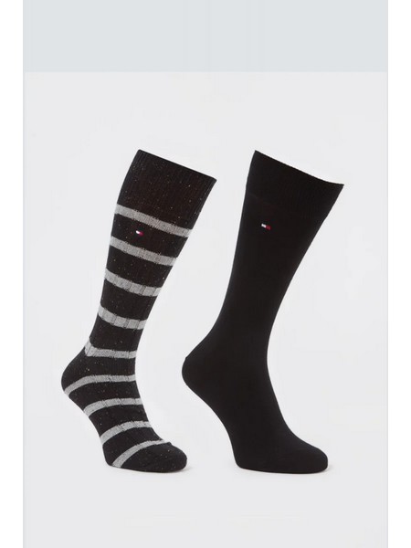 zenundderwear.gr9_4 Tommy Hilfiger Ανδρικές Κάλτσες Βαμβακερές 2 Τμχ- Μαύρο - Image 1