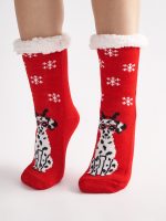 Christmas Home Socks Santa Dalmatian