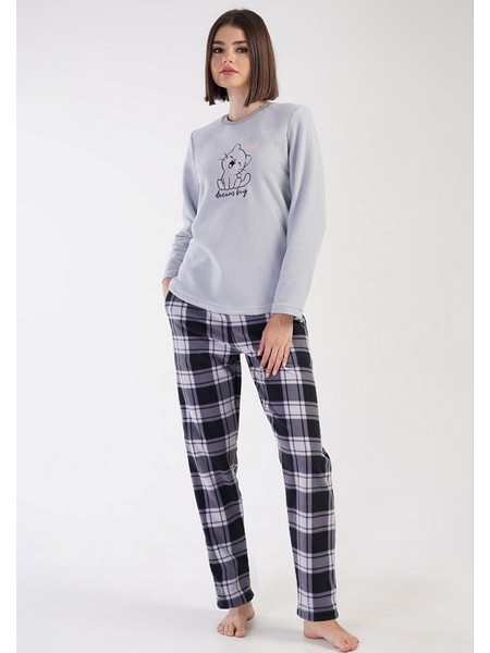 zenunderwear001 Zen Γυναικεία Πιτζάμα Fleece "Dream Big"-Γκρί - Image 1