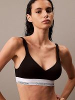 Calvin Klein Γυναικείο Αθλητικό Μπουστάκι Mε Επένδυση & Ελαφριά Ενίσχυση-Μαύρο