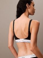 Calvin Klein Γυναικείο Αθλητικό Μπουστάκι Mε Επένδυση & Ελαφριά Ενίσχυση-Μαύρο - Image 4