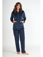 Harmony Γυναικεία Ζακέτα Fleece Με Φερμουάρ Και Κουκούλα Μπλέ-34407701