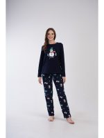 Zen Χριστουγεννιάτικη Fleece Γυναικεία Πιτζάμα Μπλέ-3050010072