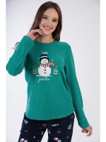 Zen Χριστουγεννιάτικη Fleece Γυναικεία Πιτζάμα Πράσινη-3050010072 - Image 2