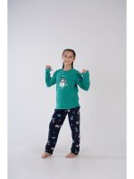 Zen Χριστουγεννιάτικη Fleece Παιδική Πιτζάμα Πράσινη-3050020072