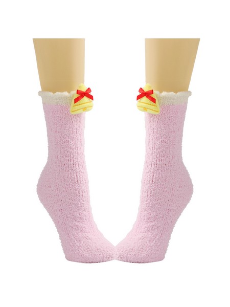32 ZEN Christmas Soft Socks Pink Bell - Image 1