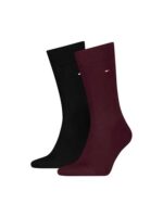 Tommy Hilfiger Classic Ανδρικές Μονόχρωμες Κάλτσες Μπορντώ 2Pack